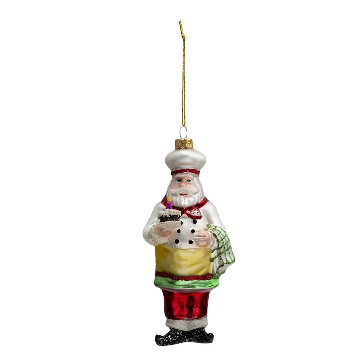 Vánoční ozdoba Santa cukrář -Ø 7*7*17 cm Clayre & Eef - LaHome - vintage dekorace