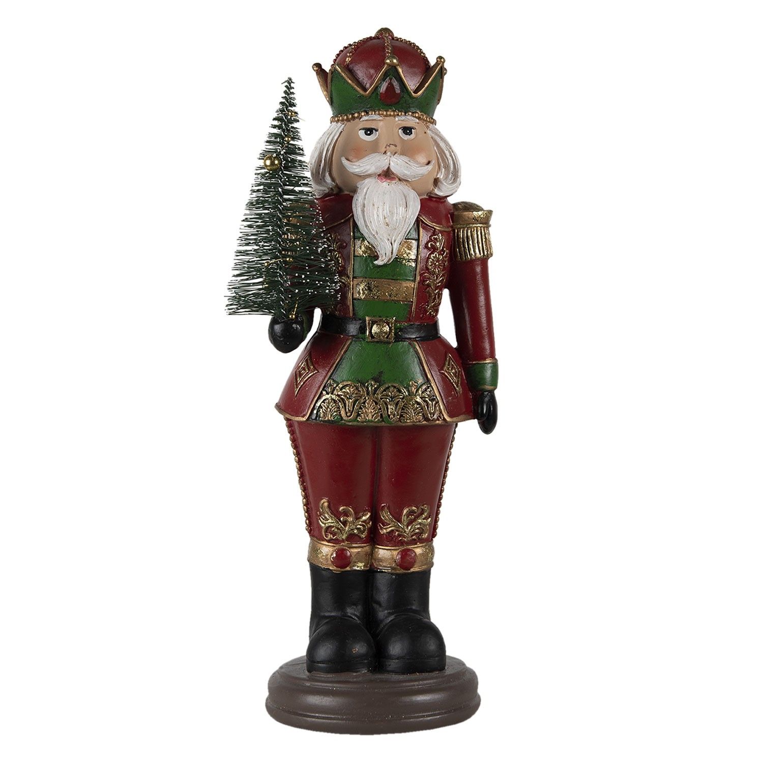 Dekorace Louskáček s vánočním stromečkem - 13*10*32 cm Clayre & Eef - LaHome - vintage dekorace