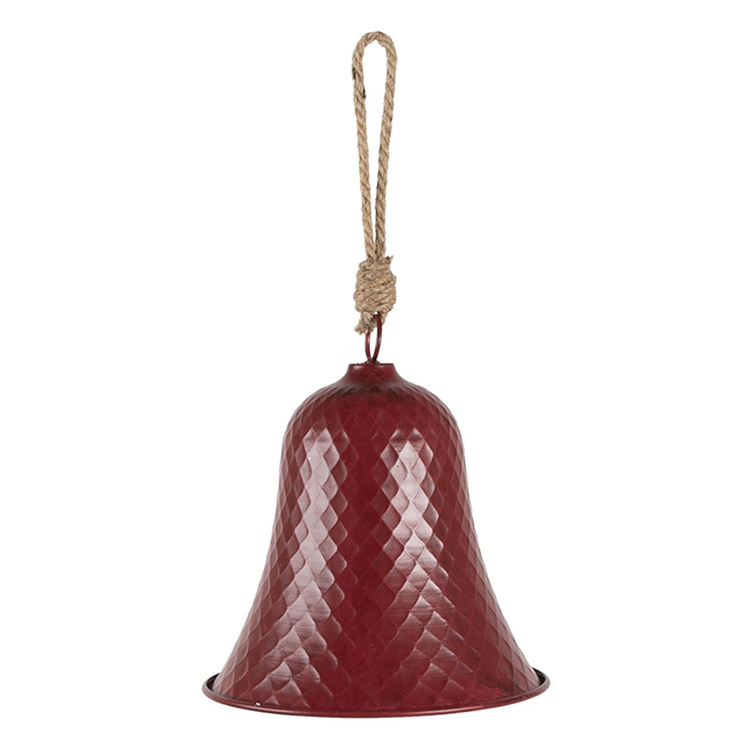 Šedočervená antik závěsná kovová ptačí budka - 30*22*21/48 cm Clayre & Eef - LaHome - vintage dekorace