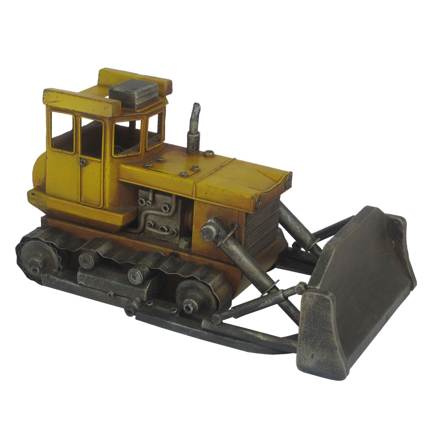 Retro kovový model žlutý buldozer - 33*19*17 cm Clayre & Eef - LaHome - vintage dekorace