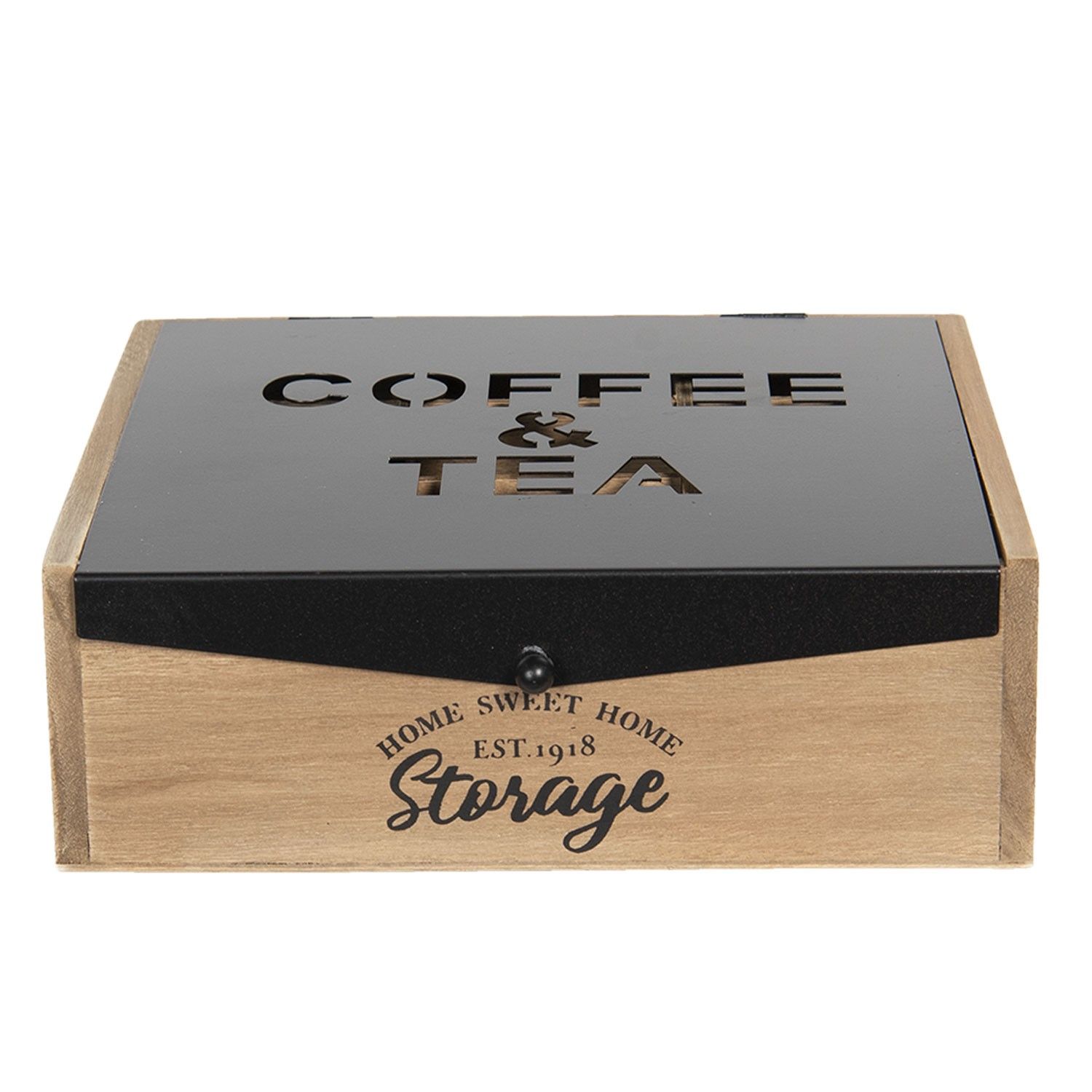 Krabička na čaj Coffee & Tea - 24*25*8 cm Clayre & Eef - LaHome - vintage dekorace