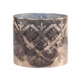 Mocca antik skleněný svícen na čajovou svíčku Grindi - Ø 20*17 cm Chic Antique