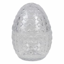 Skleněná dóza na bonbóny ve tvaru vajíčka - Ø 9*12 cm Clayre & Eef