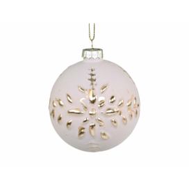 Pudrovo - zlatá skleněná vánoční koule I - Ø  8cm Chic Antique