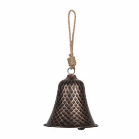 Závěsný dekorativní hnědo bronzový zvonek - Ø 15*16 cm Clayre & Eef