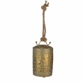 Zlatý kovový závěsný zvonek - Ø 12*17 cm Clayre & Eef