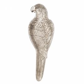 Stříbrná dekorativní miska ve tvaru papouška - 10*32*2 cm Clayre & Eef