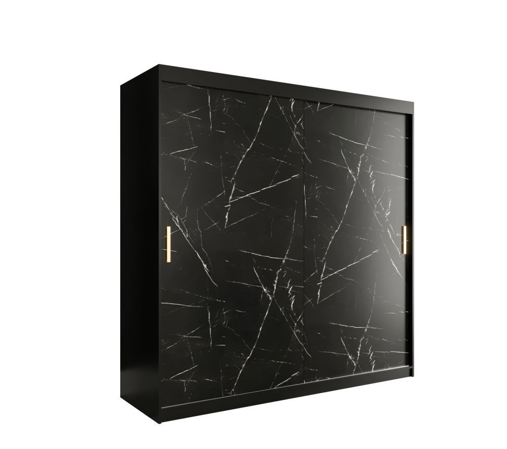 Abika Šatní skříň MARMUR T Abika 200/200/62 barevné provedení: černý mat - DAKA nábytek