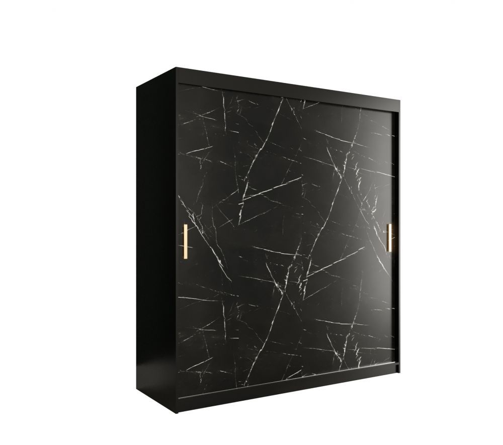 Abika Šatní skříň MARMUR T Abika 180/200/62 barevné provedení: černý mat - DAKA nábytek