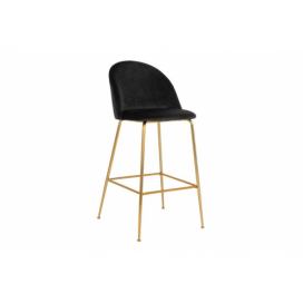Norddan Designová barová židle Kristopher, černá / mosaz