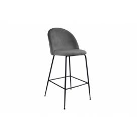 Norddan Designová barová židle Kristopher, šedá / černá