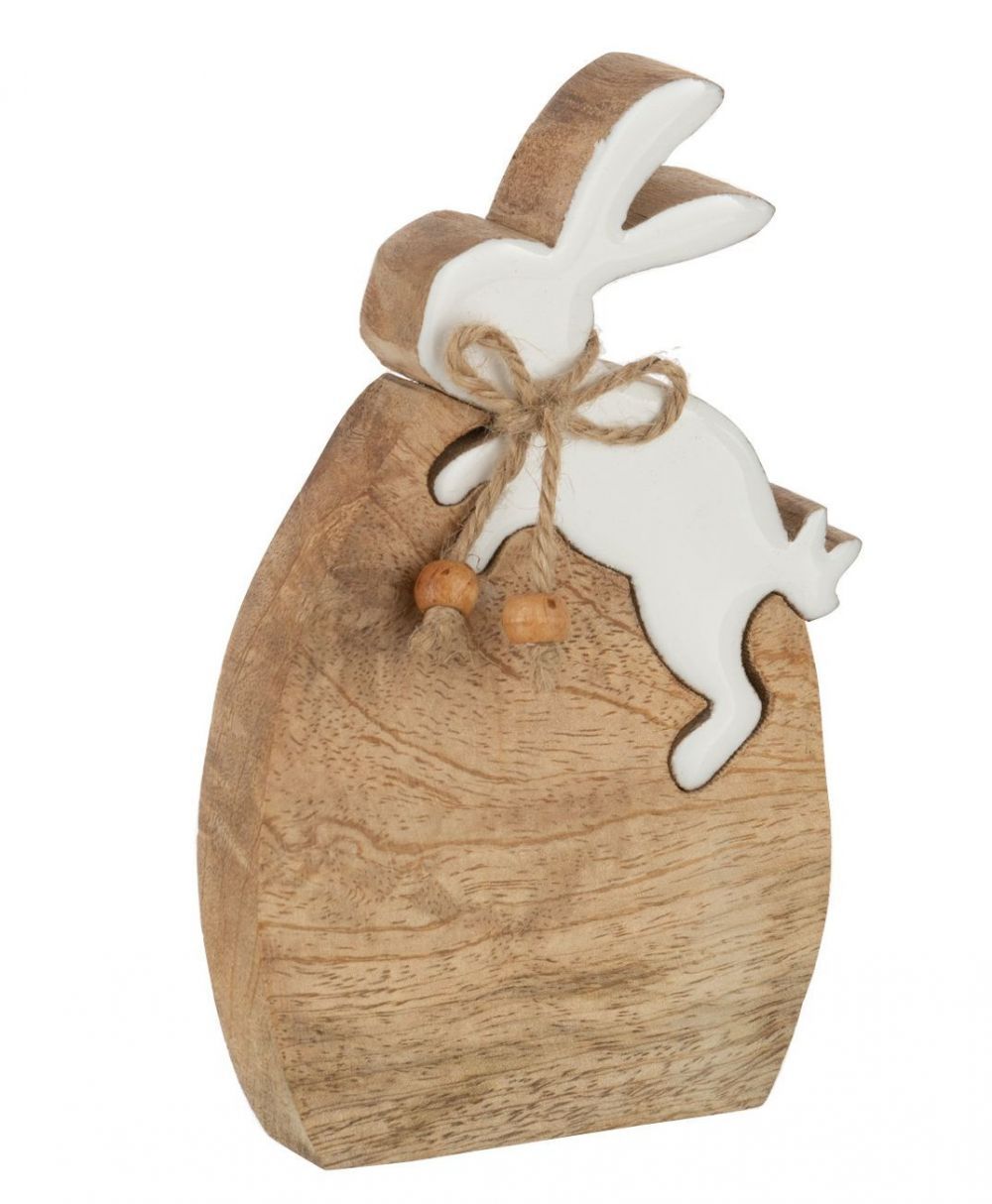Dřevěná velikonoční dekorace Vajíčko se zajíčkem - 16*2,5*10 cm J-Line by Jolipa - LaHome - vintage dekorace