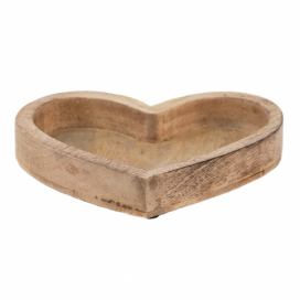 Dřevěná dekorační mísa/talíř ve tvaru srdce - 18*10*4 cm Clayre & Eef