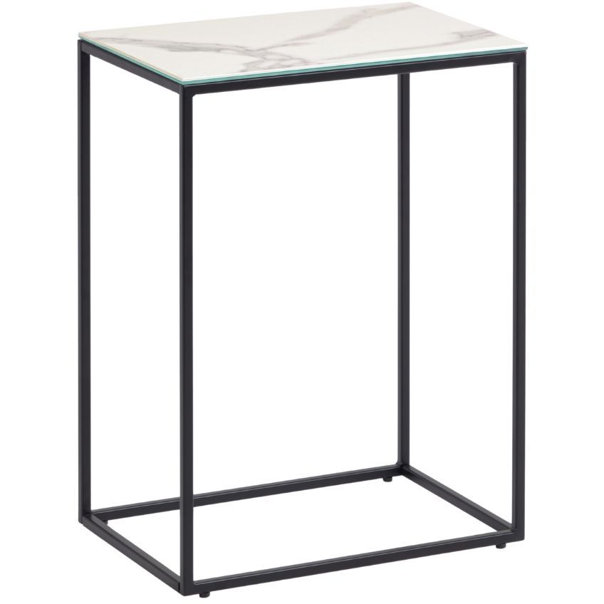 Bílý keramický odkládací stolek Kave Home Rewena 45 x 30 cm - Designovynabytek.cz