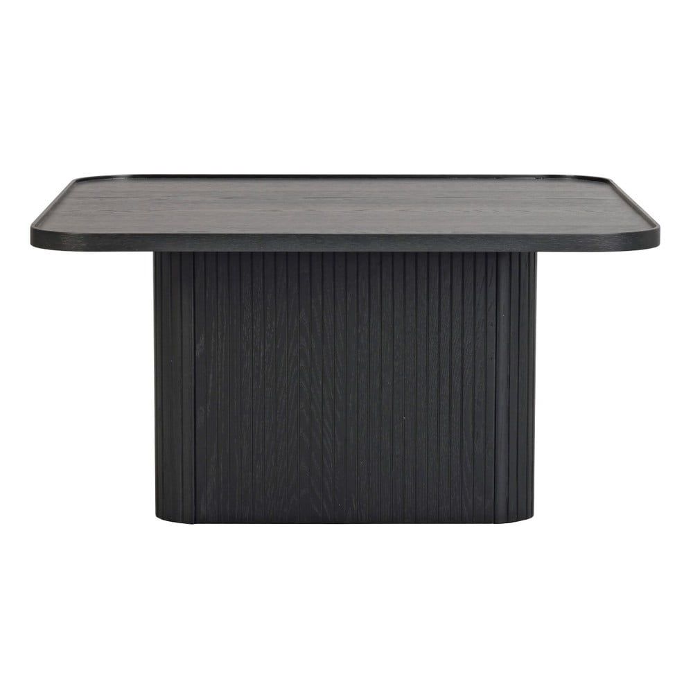 Černý konferenční stolek z dubového dřeva Rowico Sullivan, 80 x 80 cm - Bonami.cz