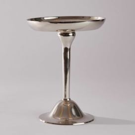 LOBBY Dekorační talíř se stojanem - stříbrná