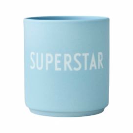 Modrý porcelánový hrnek Design Letters Superstar, 300 ml