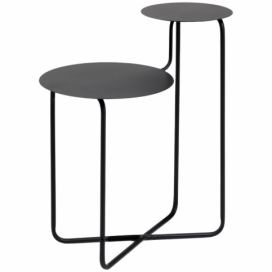 Černý kovový odkládací stolek Kave Home Vidalita 25/35 cm