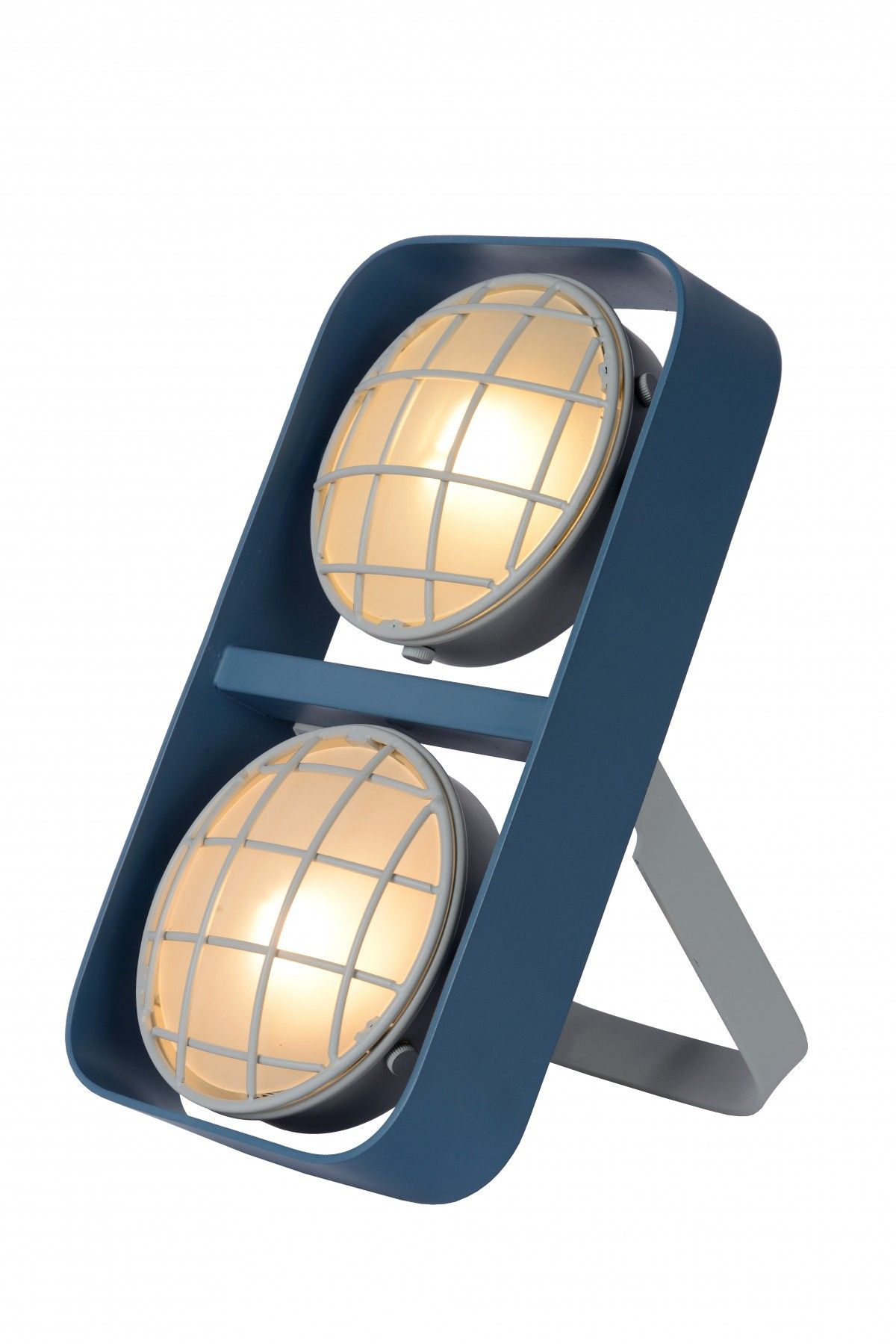 Lucide 05533/02/35 dětská stolní lampička Renger 2x25W | G9 - modrá, kov, nastavitelná, vypínač na kabelu - Dekolamp s.r.o.