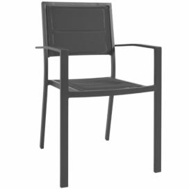Černá kovová zahradní židle Kave Home Sirley  s látkovým sedákem