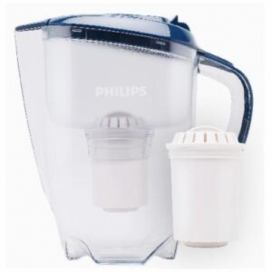 Philips Konvice - Filtrační konvice s mikrofiltrací, 1500 ml, s časovačem, modrá/čirá AWP2922/10