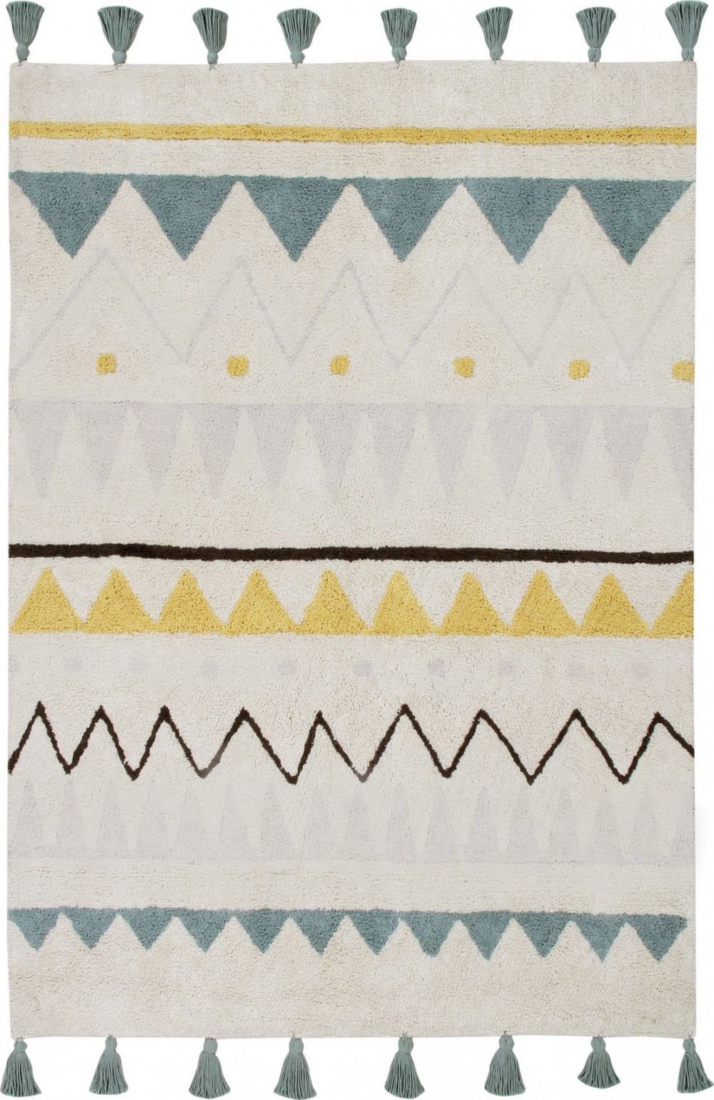 Lorena Canals koberce Bio koberec kusový, ručně tkaný Azteca Natural-Vintage Blue Rozměry koberců: 140x200 Mdum - M DUM.cz