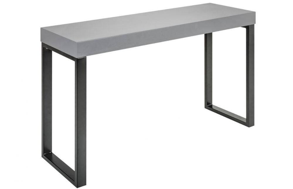 Moebel Living Šedý lakovaný pracovní stůl s černou podnoží Raimond 120 x 40 cm - Designovynabytek.cz