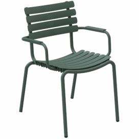 Zelená plastová zahradní židle HOUE ReClips s područkami