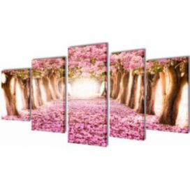 Sada obrazů, tisk na plátně, třešňový květ, 200 x 100 cm