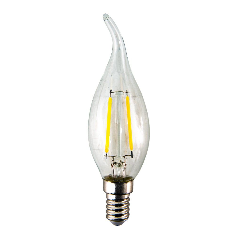 LED designová žárovka ve tvaru svíčky transparentní - 3 cm E14/2W Clayre & Eef - LaHome - vintage dekorace