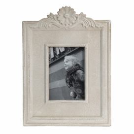 Krémový antik fotorámeček s popraskanou strukturou - 27*2*36 cm / 13*17 cm Clayre & Eef LaHome - vintage dekorace
