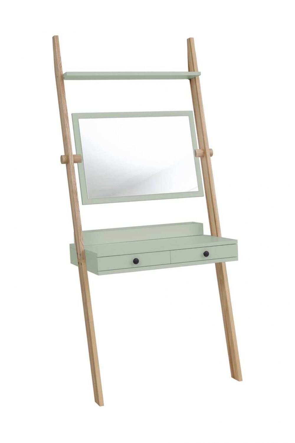 Ragaba Toaletní stolek se zrcadlem Hilding, 49x79x183 cm, šedozelená/přírodní - MUJ HOUSE.cz