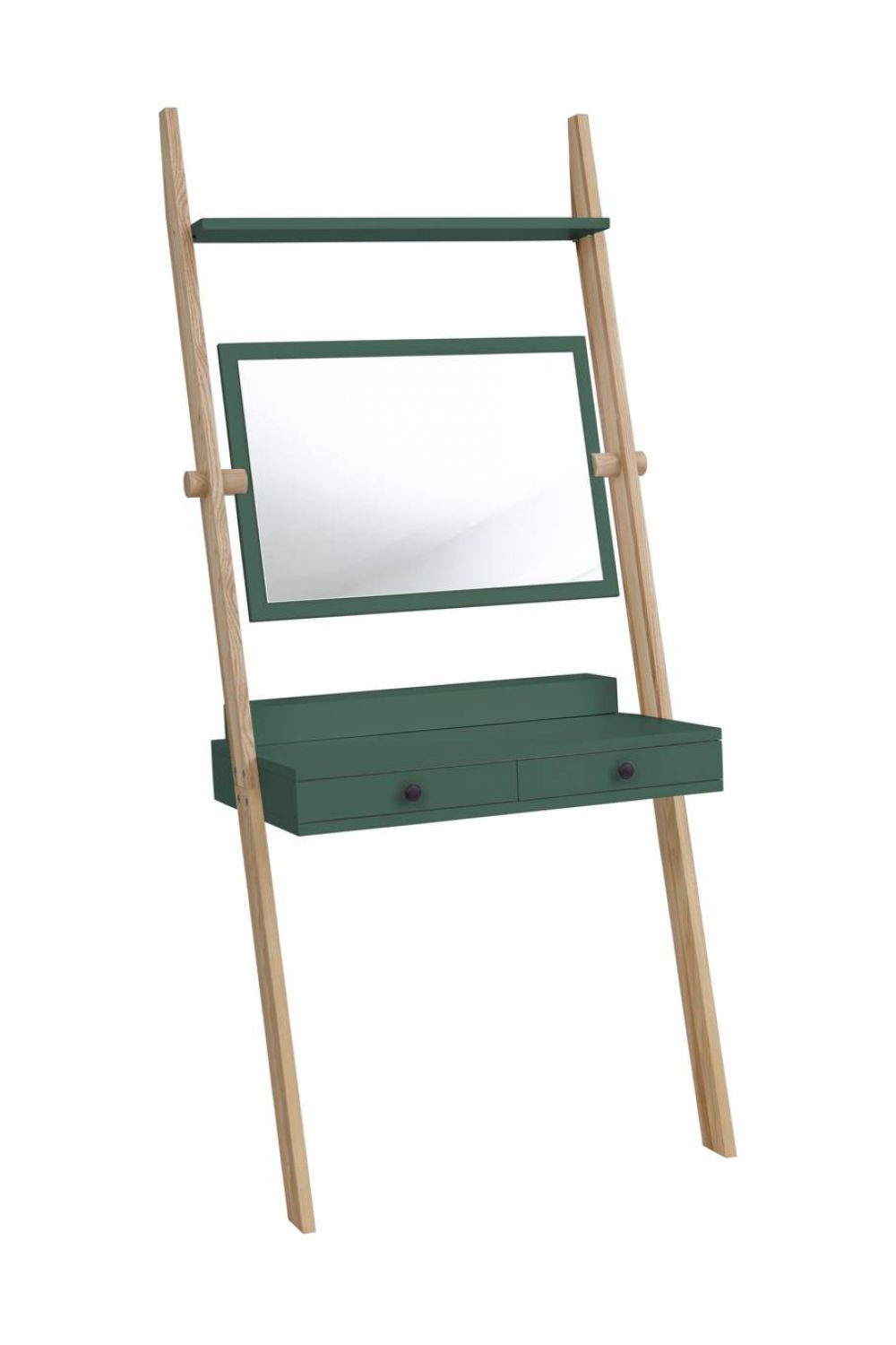 Ragaba Toaletní stolek se zrcadlem Hilding, 49x79x183 cm, mořská zelená/přírodní - MUJ HOUSE.cz