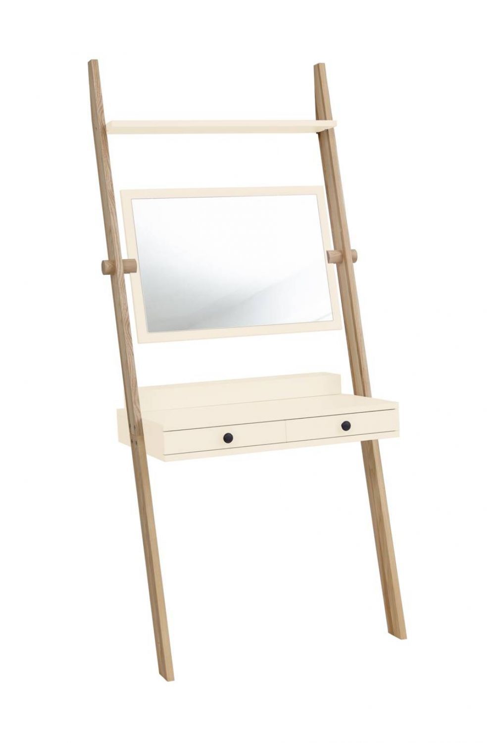 Ragaba Toaletní stolek se zrcadlem Hilding, 49x79x183 cm, křídově bílá/přírodní - MUJ HOUSE.cz