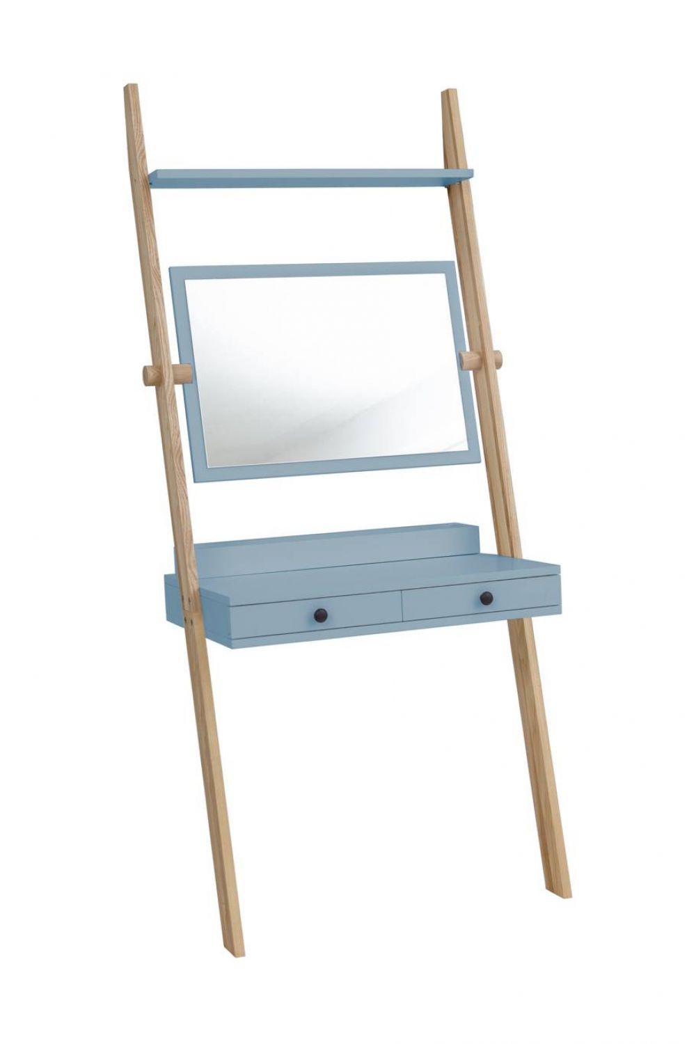 Ragaba Toaletní stolek se zrcadlem Hilding, 49x79x183 cm, jemně modrá/přírodní - MUJ HOUSE.cz