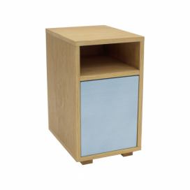 Ragaba Noční stolek Salim, 30x40x52,5 cm, dub/jemně modrá