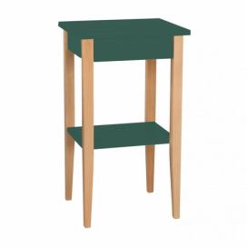 Ragaba Noční stolek Taloumne, 40x35x70 cm, mořská zelená/přírodní
