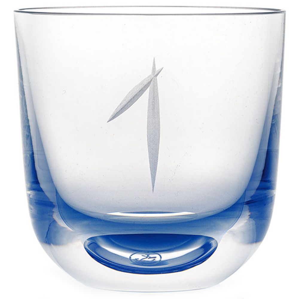 Rückl designové sklenice na vodu Numbers Crystal Glass Blue - DESIGNPROPAGANDA