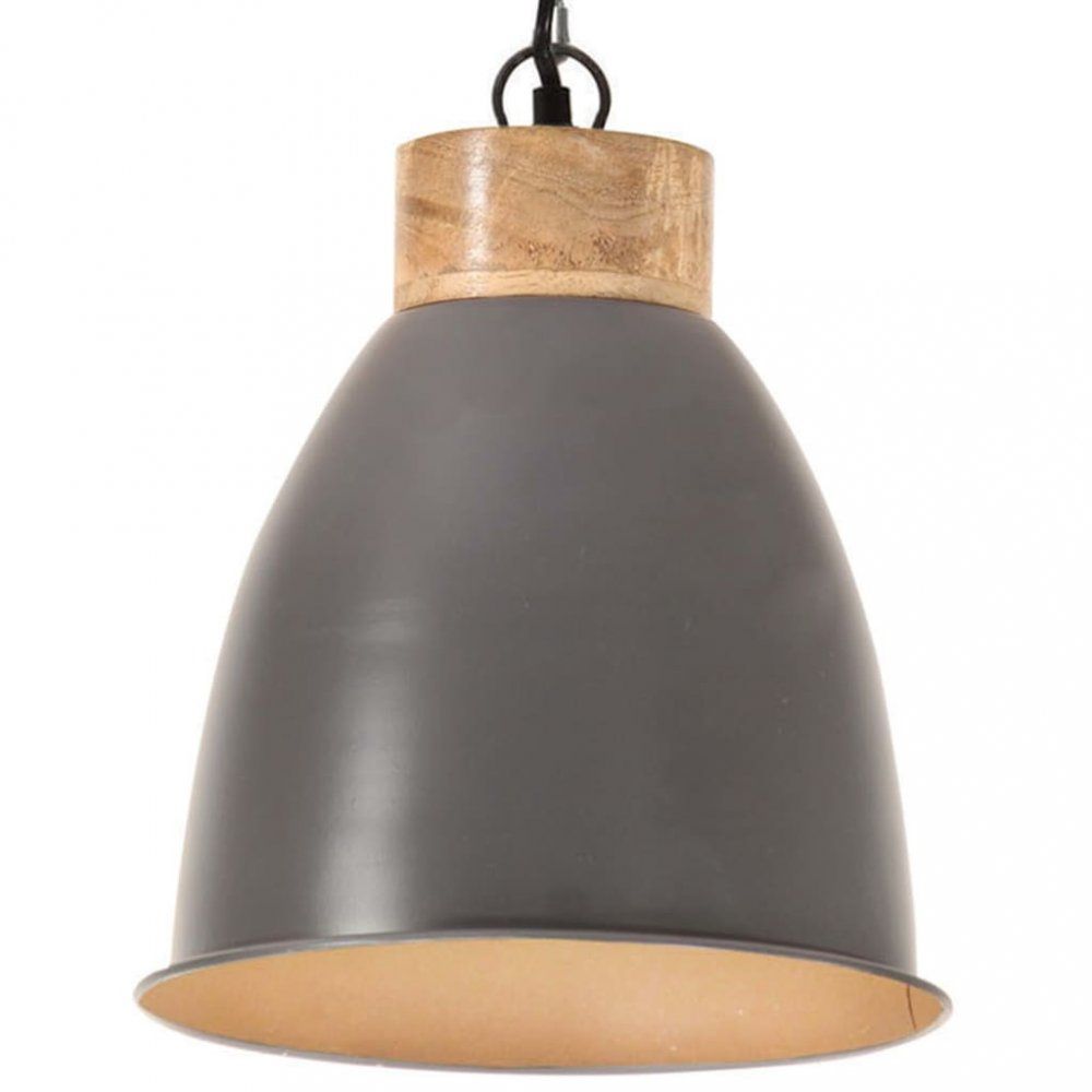 Závěsná lampa šedá / mangovníkové dřevo Dekorhome 23 cm - DEKORHOME.CZ