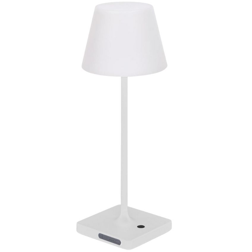 Bílá plastová zahradní stolní LED lampa Kave Home Aluney - Designovynabytek.cz