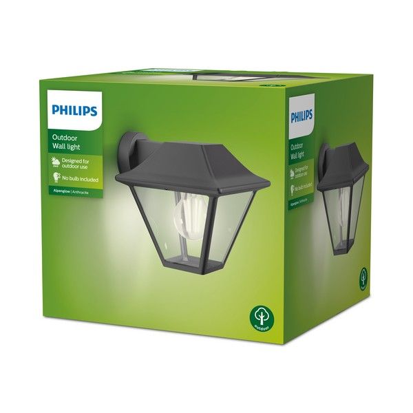 Philips 8719514417571 Alpenglow venkovní nástěnné svítidlo 1xE27 IP44 antracit - Svítidla FEIM