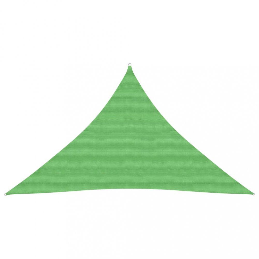 Stínící plachta trojúhelníková HDPE 2,5 x 2,5 x 3,5 m Dekorhome Světle zelená - DEKORHOME.CZ