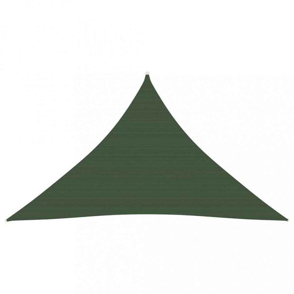 Stínící plachta trojúhelníková HDPE 2,5 x 2,5 x 3,5 m Dekorhome Tmavě zelená - DEKORHOME.CZ