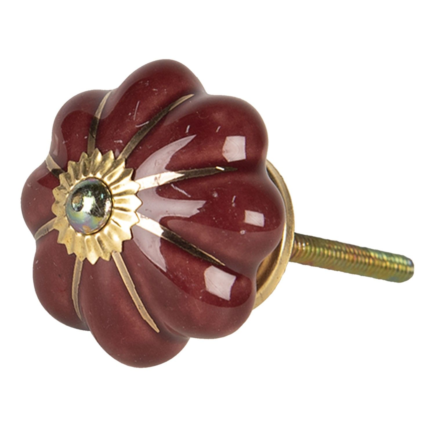 Vintage keramická úchytka ve tvaru květiny Alphonsine – Ø 4*4 cm Clayre & Eef - LaHome - vintage dekorace