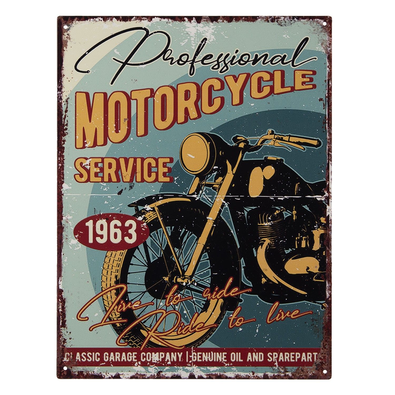 Nástěnná kovová cedule Motorcycle 1963 - 33*25 cm Clayre & Eef - LaHome - vintage dekorace