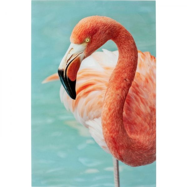Skleněný obraz Flamingo Solo 80x120cm - KARE