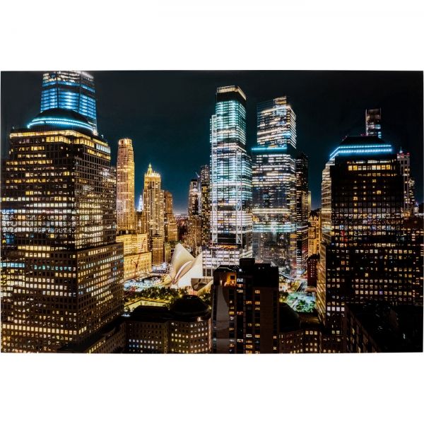 Skleněný obraz Světlo mrakodrapů 150x100cm - KARE