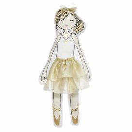 Atmosphera for kids Dětská plyšová dívka, zlaté šaty, 50 cm