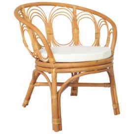 Jídelní židle přírodní ratan / plátno Dekorhome Hnědá