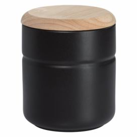 Černá porcelánová dóza s dřevěným víkem Maxwell & Williams Tint, 600 ml